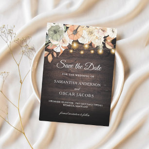 Vintage Blume und Kürbis Herbst  Save The Date