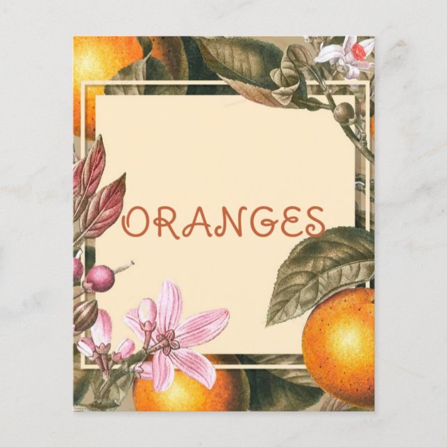 Vintage Blume und Orangen (Vorderseite)