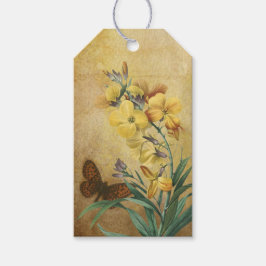 Vintage Blume und Schmetterling Geschenkanhänger
