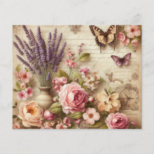 Vintage Blume und Schmetterlinge Collage Scrapbook