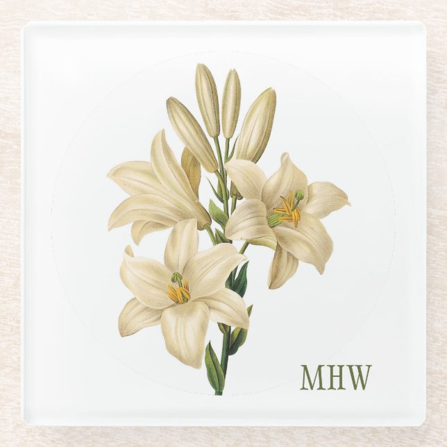 Vintage Blume Untersetzer aus Monogramm 1 (Vorderseite)