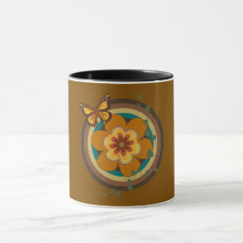 Vintage-Blume, Vintage-Stil, Blume und Rund  Tasse