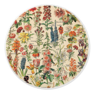 Vintage Blume von Adolphe Millot Keramikknauf