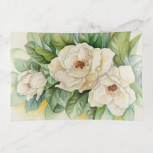 Vintage Blume Weiß Magnolien Wasserfarben