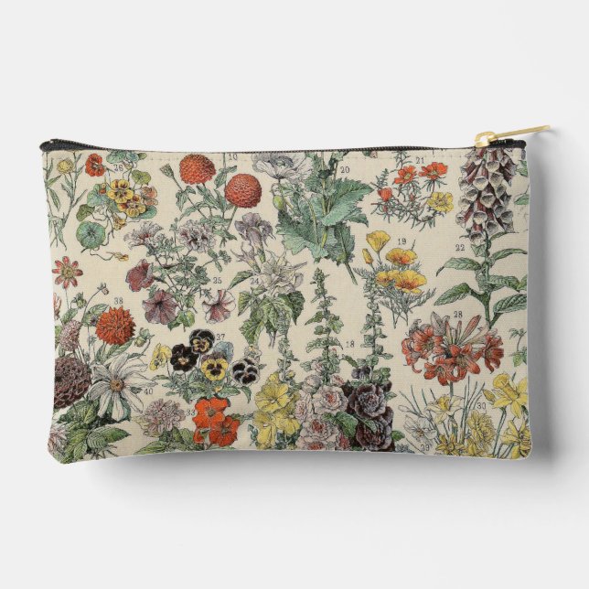 Vintage Blume Zubehörtasche (Rückseite)