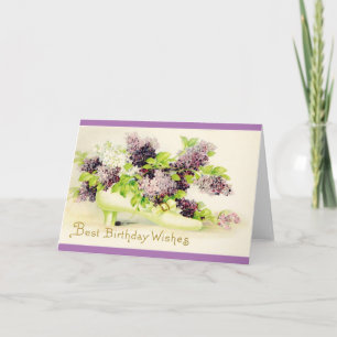 Vintage Blume zum Geburtstag, mit weißen Umschläge Karte
