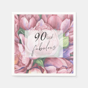 Vintage-Blumen-90. Geburtstagsfeier Serviette