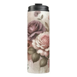 Vintage Blumen-Antiquitätentumbler Thermosbecher
