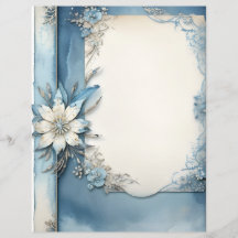 Vintage-Blumen-Aquarell-Schabkunstpapier