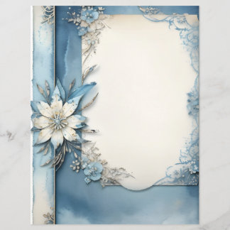 Vintage-Blumen-Aquarell-Schabkunstpapier
