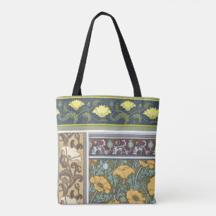 Vintage-Blumen-Art Nouveau-Mohnblumen Tasche