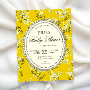 Vintage-Blumen-Babyparty Einladung