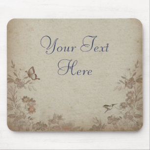 Vintage Blumen Beige Mousepad