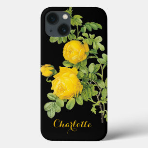 Vintage Blumen Blumen, gelbe Rosen von Redoute title_seo2