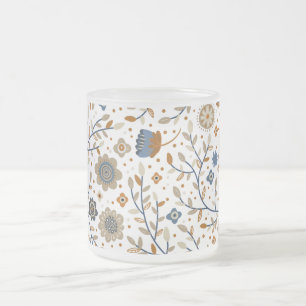 Vintage-Blumen-Botanik-Design Mattglastasse