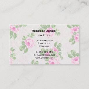 Vintage Blumen Chic rosa Rosen Visitenkarte