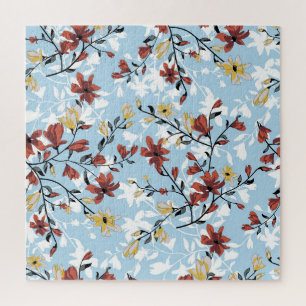 Vintage-Blumen: Einfacher Stoffhintergrund.