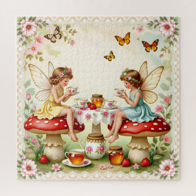 Vintage-Blumen-Feengarten zum Picknick (Vertikal)