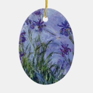 vintage Blumen Flieder-Schwertlilien-1917 monet. Keramikornament