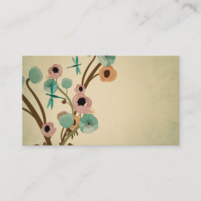 Vintage Blumen Geschäfts-Karte Visitenkarte (Vorderseite)