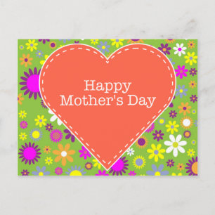 Vintage-Blumen Happy Muttertag Postkarte