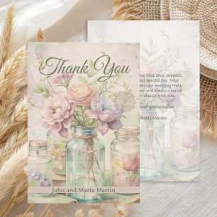 Vintage Blumen Hochzeit Brautparty Dankeschön Dankeskarte