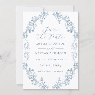 Vintage Blumen Hochzeit Termin merken Save The Date