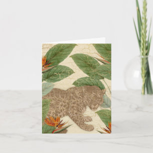 Vintage-Blumen-Jaguar Karte