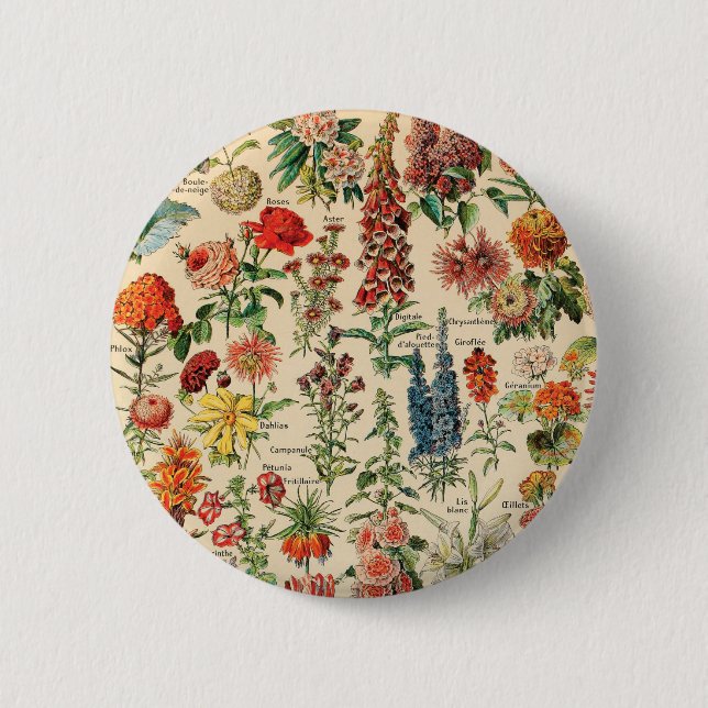 Vintage-Blumen-Knopf Button (Vorderseite)