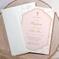 Vintage-Blumen-Mädchen-Goldkreuz-Taufe