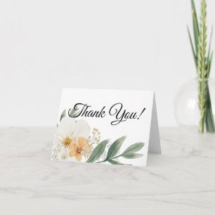 Vintage-Blumen-Minimalistische-Dankeskarten gefalt Dankeskarte