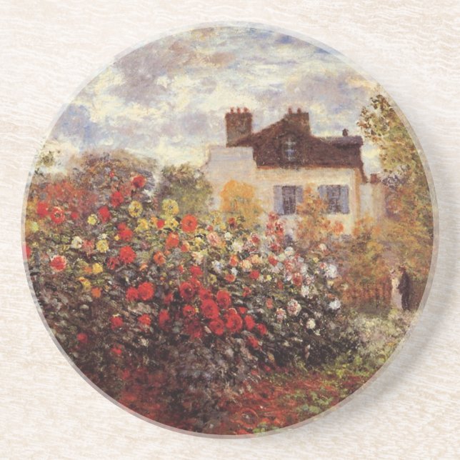 Vintage Blumen Monet-s-Garten-in-Argenteuilsonne Getränkeuntersetzer (Vorne)