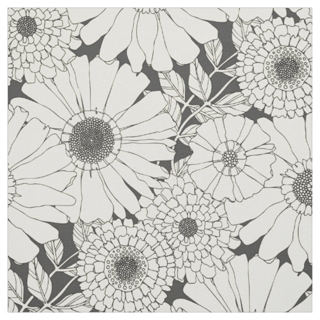 vintage Blumen mono Stoff (Muster)