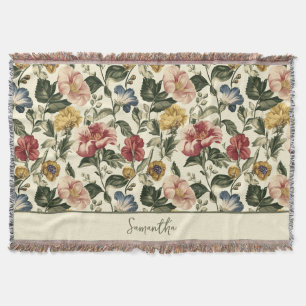 Vintage-Blumen-Monogramm-Name Decke
