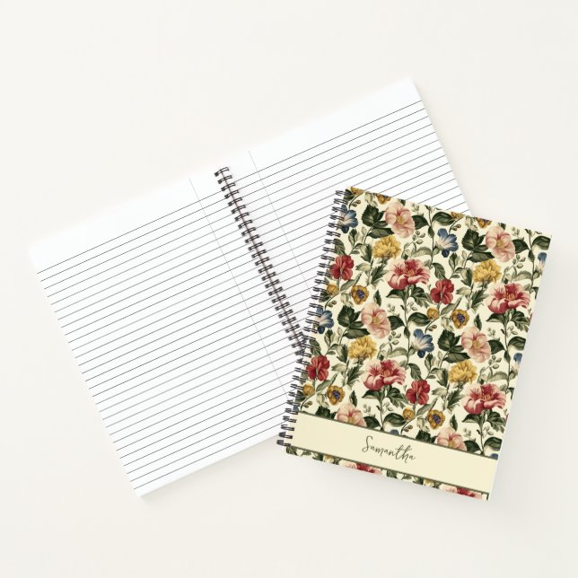 Vintage-Blumen-Monogramm Notizbuch (Innenseite)