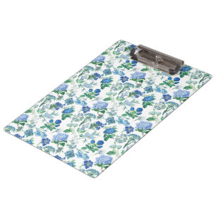 Vintage-Blumen-Notizbuch in Blau Klemmbrett
