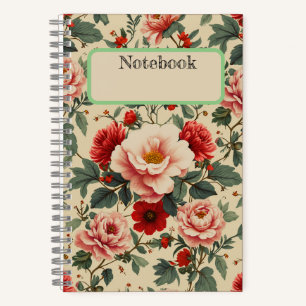 Vintage-Blumen-Notizbuch Notizbuch
