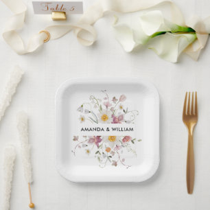 Vintage-Blumen Pappteller