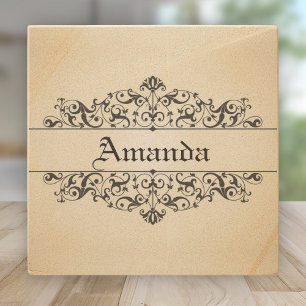 Vintage Blumen Personalisiert Steinuntersetzer