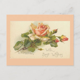 Vintage-Blumen-Postkarten Postkarte