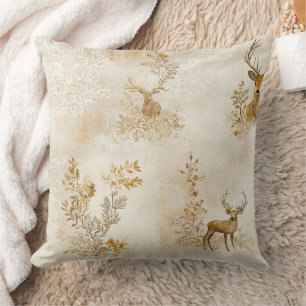 Vintage-Blumen-Rehkitz-Muster Kissen