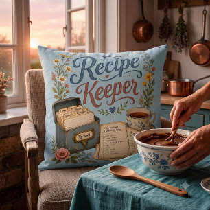 Vintage-Blumen-Rezeptsammlung Cottagecore Kissen