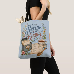 Vintage-Blumen-Rezeptsammlung Cottagecore Tasche