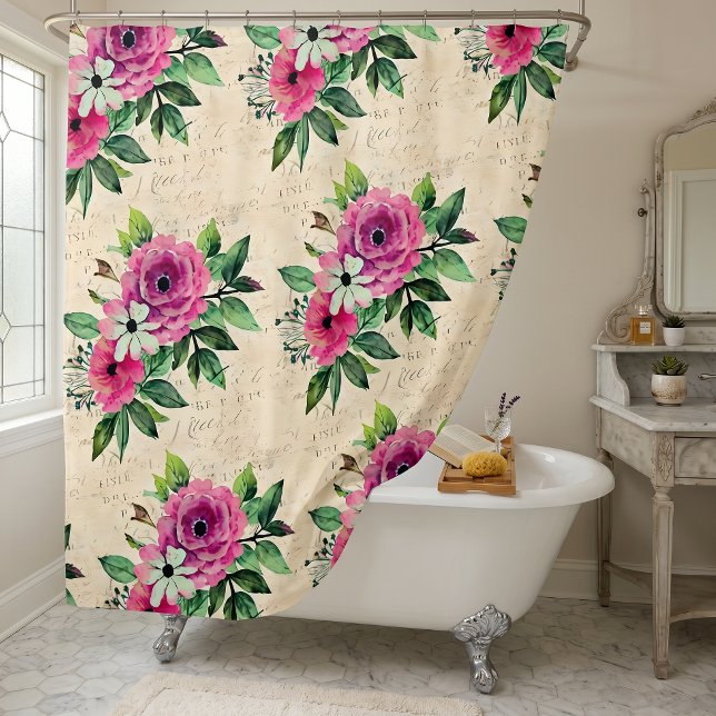 Vintage Blumen Shabby Chic Duschvorhang (Von Creator hochgeladen)