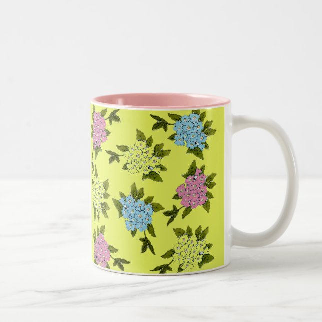 Vintage-Blumen-Tasse Zweifarbige Tasse (Rechts)