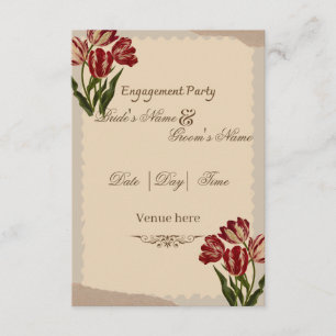 Vintage-Blumen-Tulpen-Verlobungsparty-Einladung Einladung