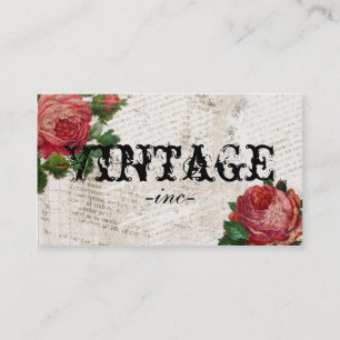 Vintage Blumen über beunruhigtem Text Visitenkarte