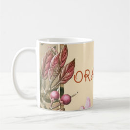 Vintage Blumen und Orangen Kaffeetasse