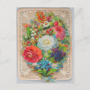 Vintage-Blumen Valentinstag Feiertagspostkarte