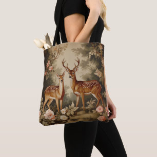 Vintage-Blumen-Wald-Hirsch Tasche
